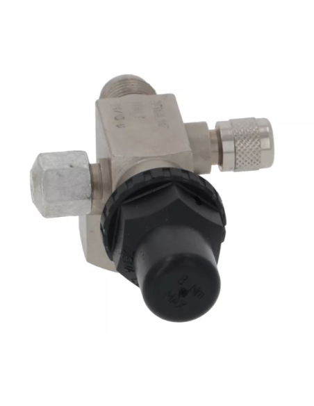 Rubinetto Rotalock 1" x 3/8" SAE con 2 attacchi di carica 1/4" SAE