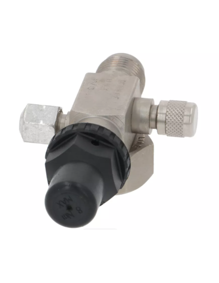 Rotalock 1" x 1/2" SAE faucet with 2 1/4" SAE filling ports