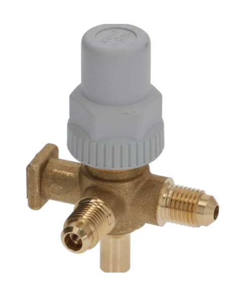 Válvula de sistema hermética SAE de 1/4" con conexión de llenado lateral CASTEL