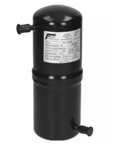 Ricevitore di Liquido 0,88 L Ø77 x H220 mm Attacchi Ø6,2 mm
