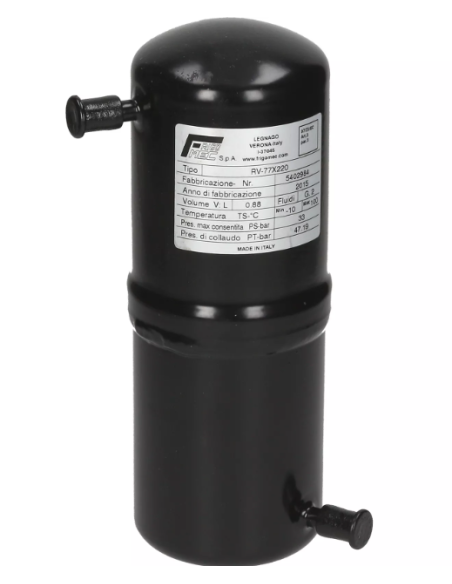 Ricevitore di Liquido 0,88 L Ø77 x H220 mm Attacchi Ø6,2 mm