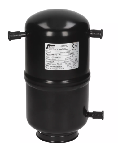 Ricevitore di Liquido 2,3 L Ø120 x H250 mm Attacchi Ø8,2 mm